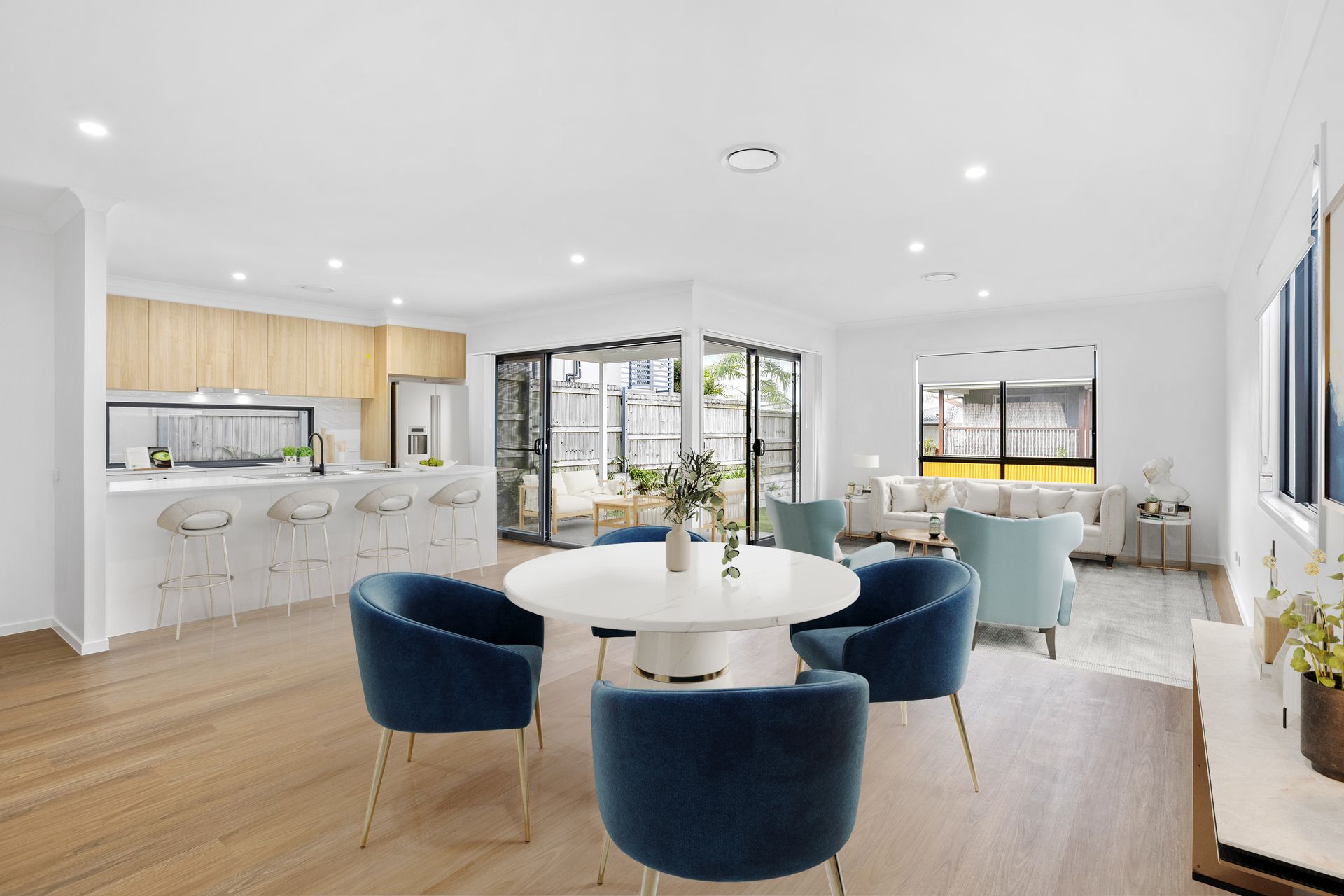 Open-plan living and dining