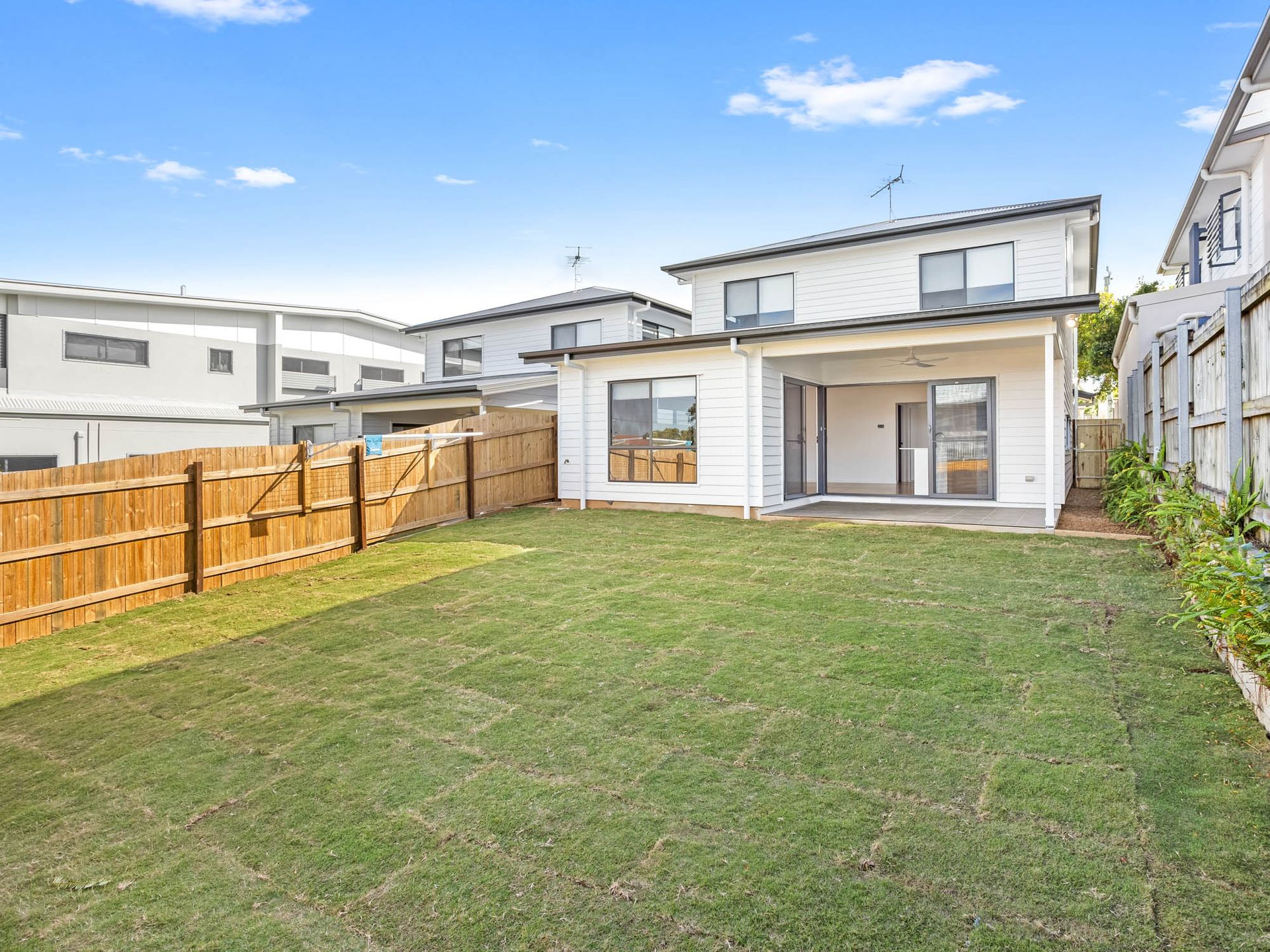Fenced backyard